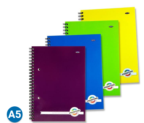 Premtone A5 160pg Wiro Notebook S1 4 Ass