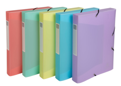 BOX FILE A4 40MM PP 0.7MM CHROM.PASTEL