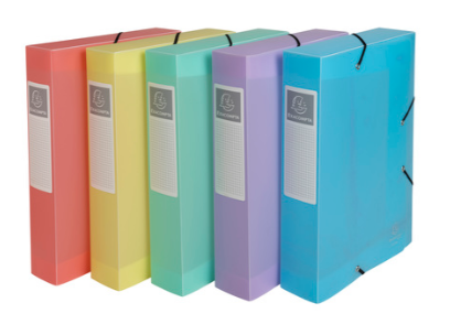 BOX FILE A4 60MM PP 0.7MM CHROM.PASTEL