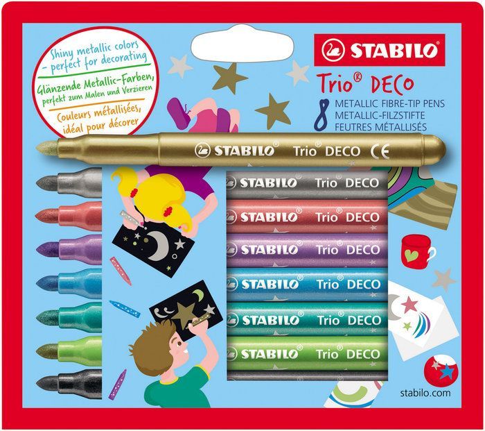 STABILO TRIO DECO 8 METALLIC MARKERS