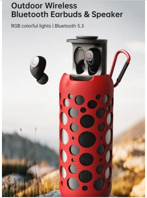 Outdoor Wireless Speaker with Earbuds
