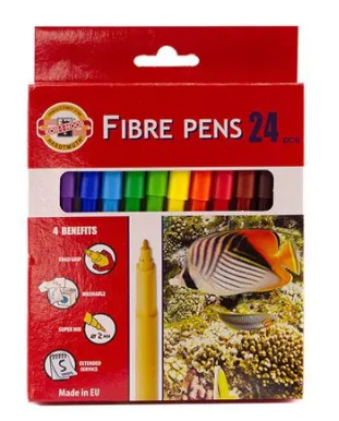 Koh-I-Noor Fibre Tip Pens PK24