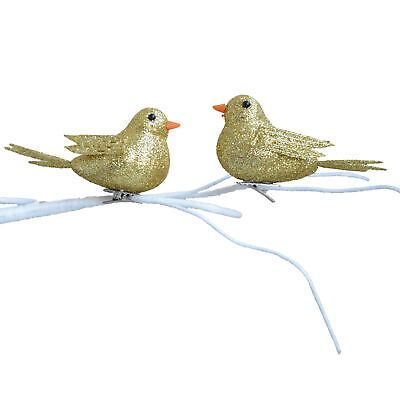 Gliter Clips Birds Gold 10cm [2pk]