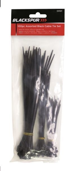 Blackspur - Cable Ties Astd Silver 100pk