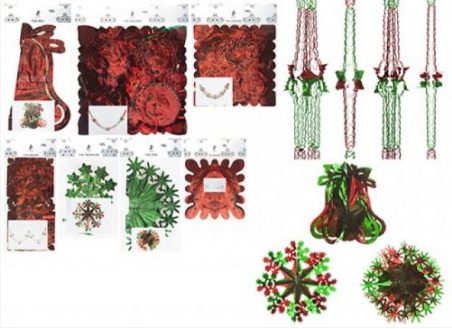 Foil Decorations Green/Red