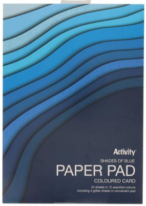 A4 180gsm Paper Pad 24 Sheets - blue