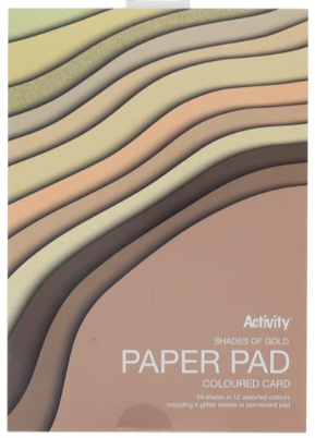 A4 180gsm Paper Pad 24 Sheets - gold