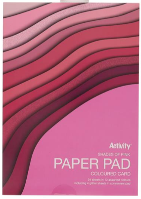 A4 180gsm Paper Pad 24 Sheets - Pink