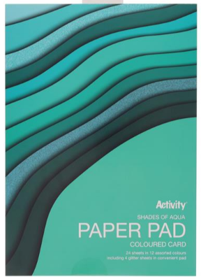 A4 180gsm Paper Pad 24 Sheets - Aqua