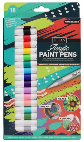 Icon Pkt.18 Acrylic Paint Pens*