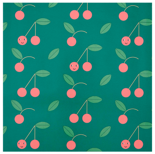 Wrapping paper cherries, green