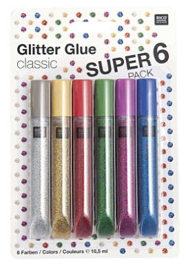 GLITTER GLUE CLASSIC 6 TUBES