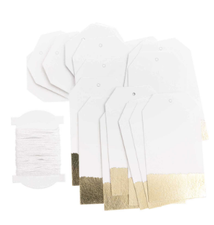 PAPER TAGS L,WHIT/GOLD 24