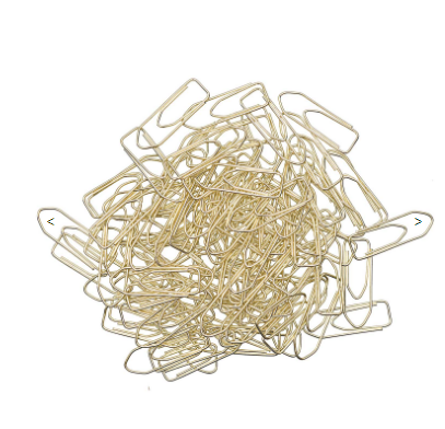 PAPER CLIPS SMALL, GOLD 150 PCS, 28 MM