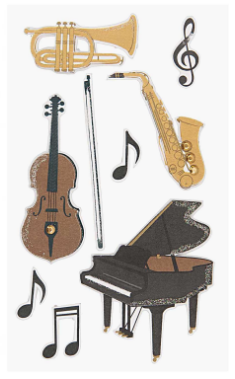 3D STICKERS, CLASSICAL MUSIC 7X15CM