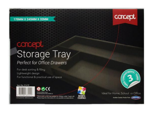 Concept 3 Compartment Drawer Storage Tra