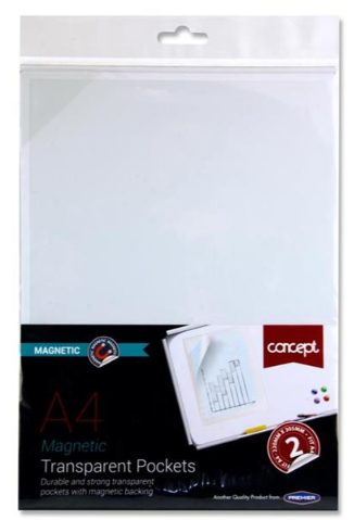 Pkt.2 A4 Magnetic Transparent Pockets