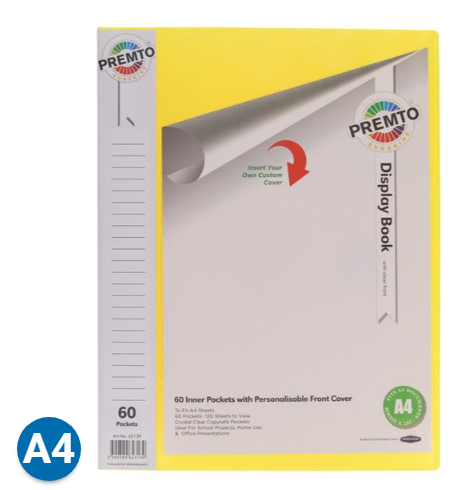 A4 60 Pockets Display Book - Sunshine