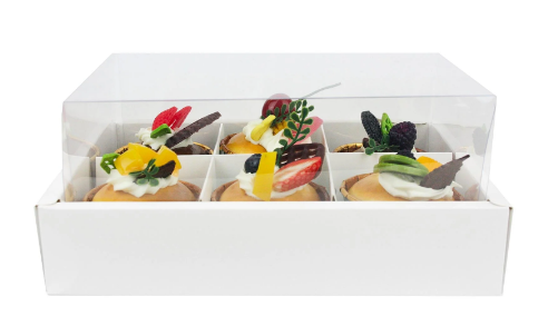 00745 WHITE CUPCAKE BOX 15x20x11cm