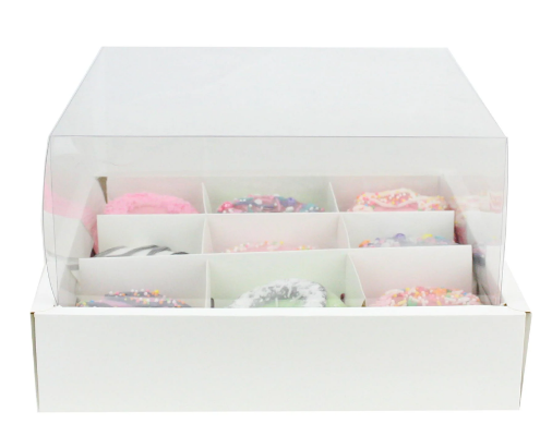 00746 WHITE CUPCAKE BOX 20x20x11cm