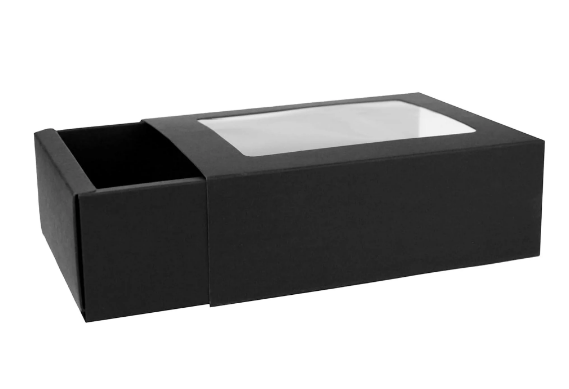 00695 Black Slide Boxes, 17 x 13 x 5 cm