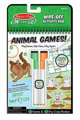 Wipe-Off Activity Pad - Animal Games