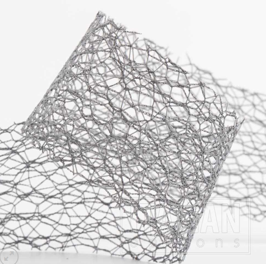 Deco Web Ribbon 38mm x 20m – Silver Grey