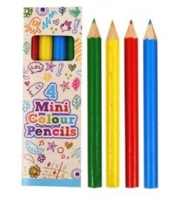 Pack of 4 Mini Colouring Pencils Crayons