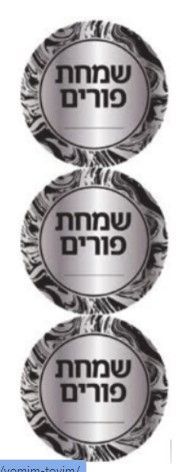 6632 Elegant Circle Purim Labels Silver