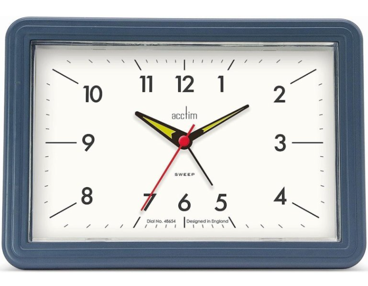 Acctim Drake Suede Blue Sweep Alarm Cloc