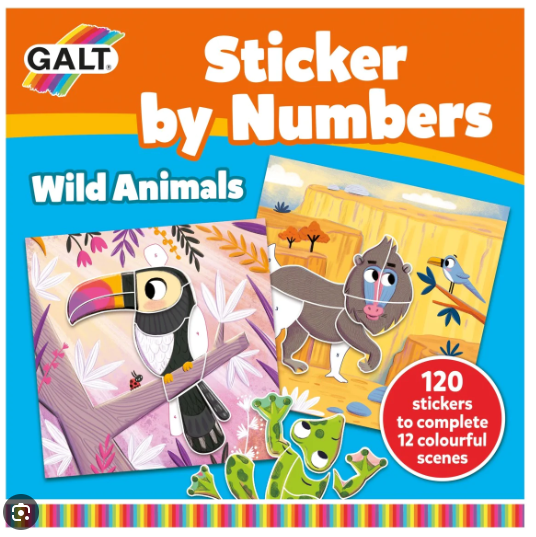 Sticker by Number Book,Animals- GALT