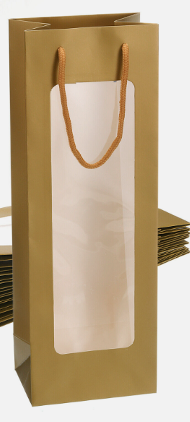 Gold window wine bag