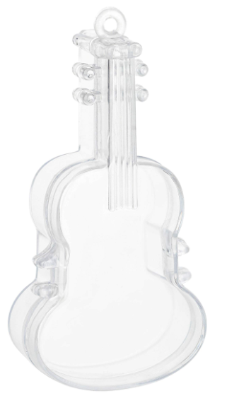 10x2.5cm BLACK/CLEAR fillable guitar