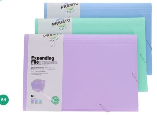 A4+ 12 Part Expanding File - 3 Asst