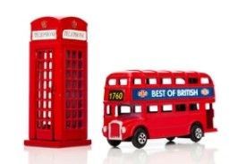 Bus & Tel Box Die Cast Figure Set