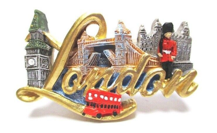 London Word & Montage Resin Magnet