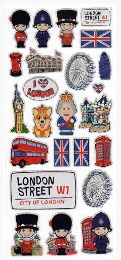 London Fancy Glitter Sticker Set