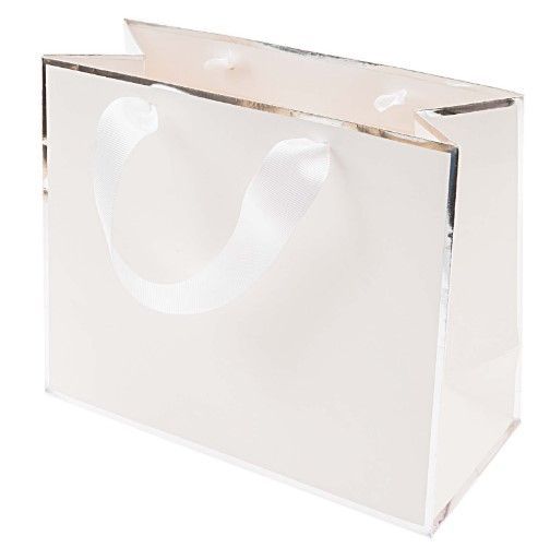 GIFT BAG WHITE, SILVER 22/18/10cm