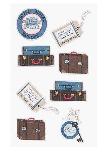 3D STICKERS, LUGGAGE 7x15cm