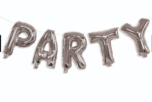 Party Foil Letters Siver