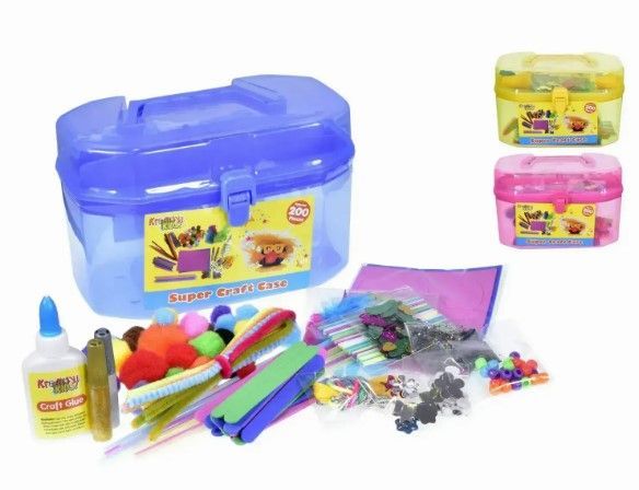 200 Piece Super Craft Kit with Carry Cas
