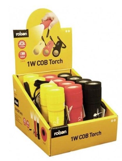 Rubber 1W COB Torch ( 61683 ) : in ass
