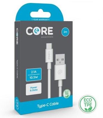 Type-C Cable 2m TPE White 2.1A/10.5W