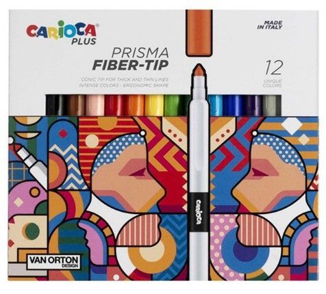 12 PRISMA FIBER MARKERS  CARIOCA
