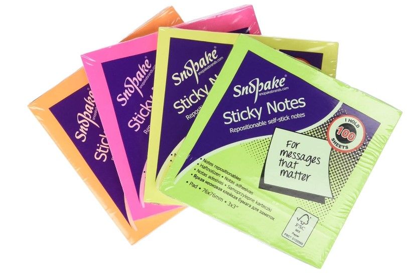 FSC Sticky Note 76x76 Neon Asstd