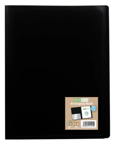A4 Black 80 Pocket Flexicover Display Bo