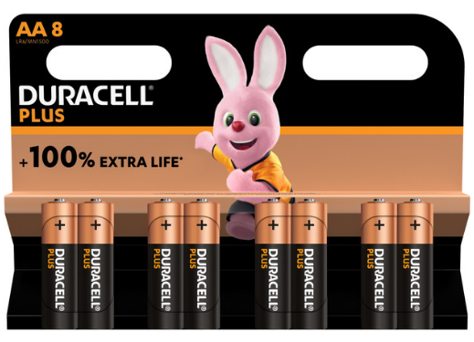 Duracell Plus AA Batteries. 8 Pack
