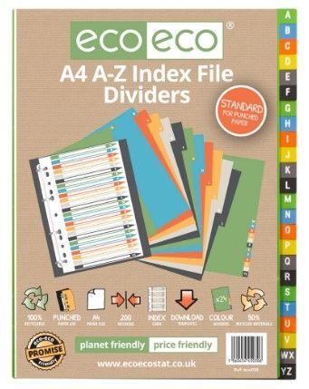 A4 A-Z Index File Dividers
