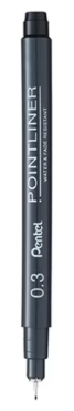 PENTEL POINTLINER PEN 0.3 MM BLK