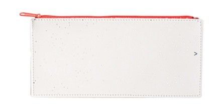 PENCIL CASE, DOTS, WHITE
